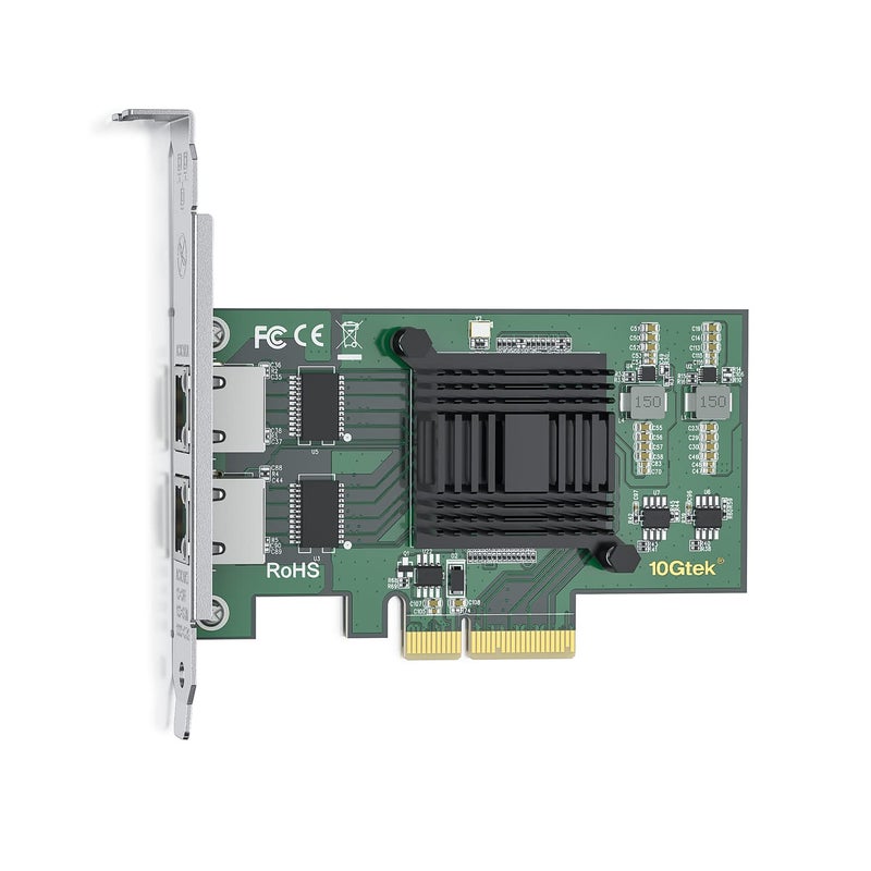 10Gtek 1G 1000Mbps Gigabit Ethernet Converged Network Adapter (NIC) with Intel I350AM2 Controller, Ethernet PCI Express Network Card, Dual Copper RJ45 Ports, PCIE 2.0 X4, Compare to Intel I350-T2 - Image 3